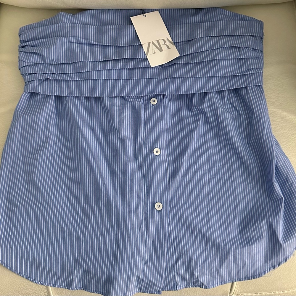 Zara Blue Striped Blouse new